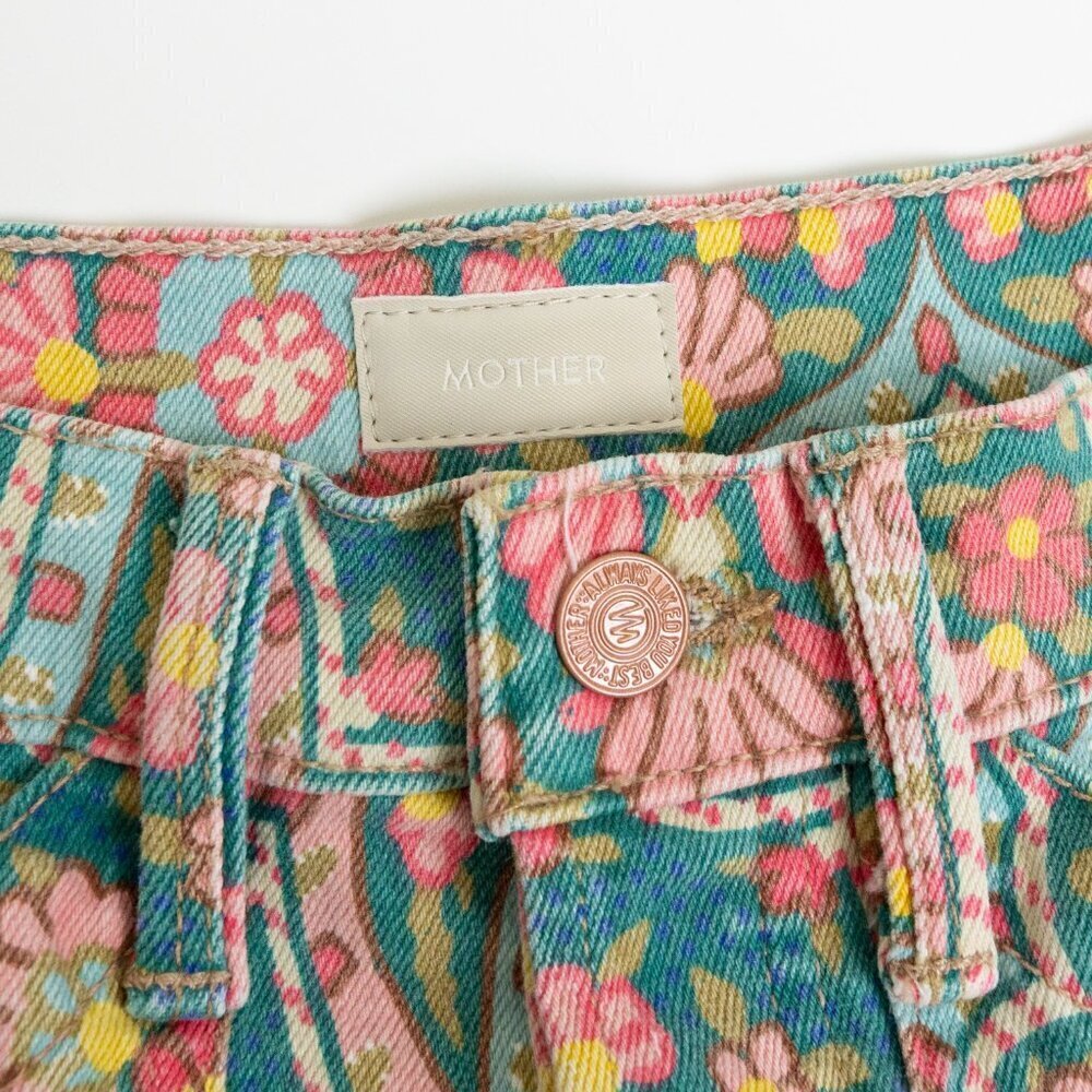 MOTHER The Curbster Floral Shorts Under The Rug Boho Hippie Retro NWT - Picture 9 of 16